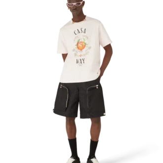 T-shirt de manga curta com mascote laranja da Casa Way