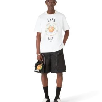T-shirt de manga curta com mascote laranja da Casa Way