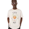 T-shirt de manga curta com mascote laranja da Casa Way T-shirt de manga curta com mascote laranja da Casa Way