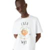 T-shirt de manga curta com mascote laranja da Casa Way