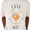T-shirt de manga curta com mascote laranja da Casa Way T-shirt de manga curta com mascote laranja da Casa Way