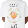 T-shirt de manga curta com mascote laranja da Casa Way