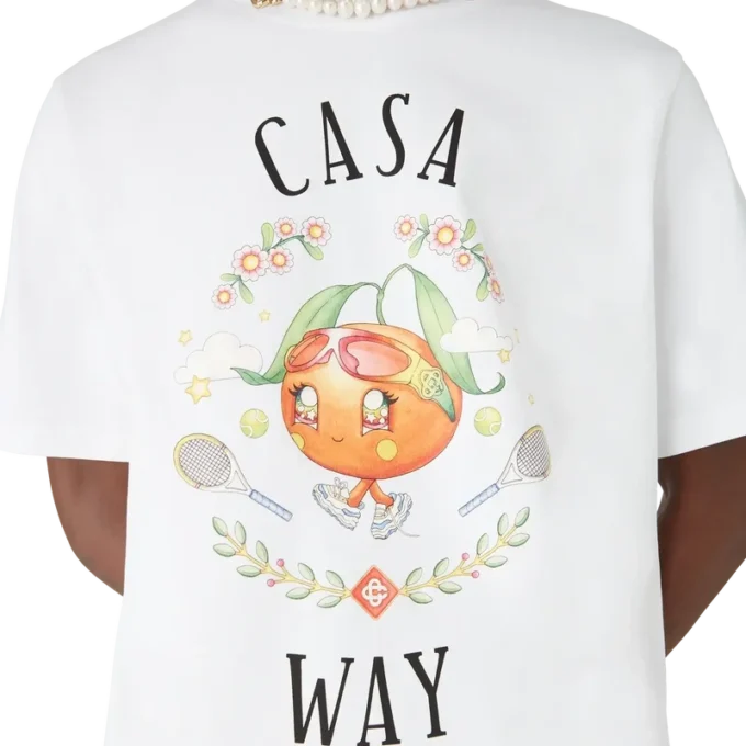 T-shirt de manga curta com mascote laranja da Casa Way