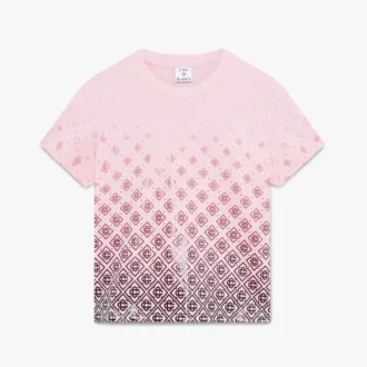 T-shirt de manga curta com monograma em degradê de beringela