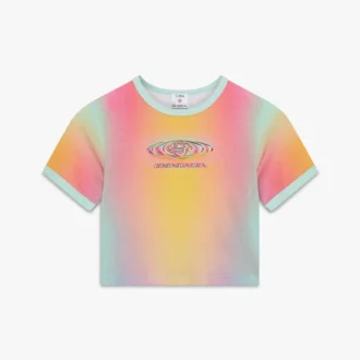 T-shirt de manga curta de calções para bebé com estampado gradiente de vidro