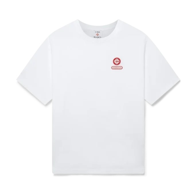 T-shirt de manga curta oversized com emblema T-shirt de manga curta oversized com emblema