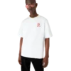 T-shirt de manga curta oversized com emblema T-shirt de manga curta oversized com emblema