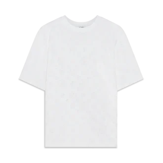 T-shirt de manga curta oversized com monograma em aplique