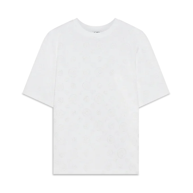 T-shirt de manga curta oversized com monograma em aplique T-shirt de manga curta oversized com monograma em aplique