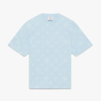 T-shirt de manga curta oversized com monograma em aplique