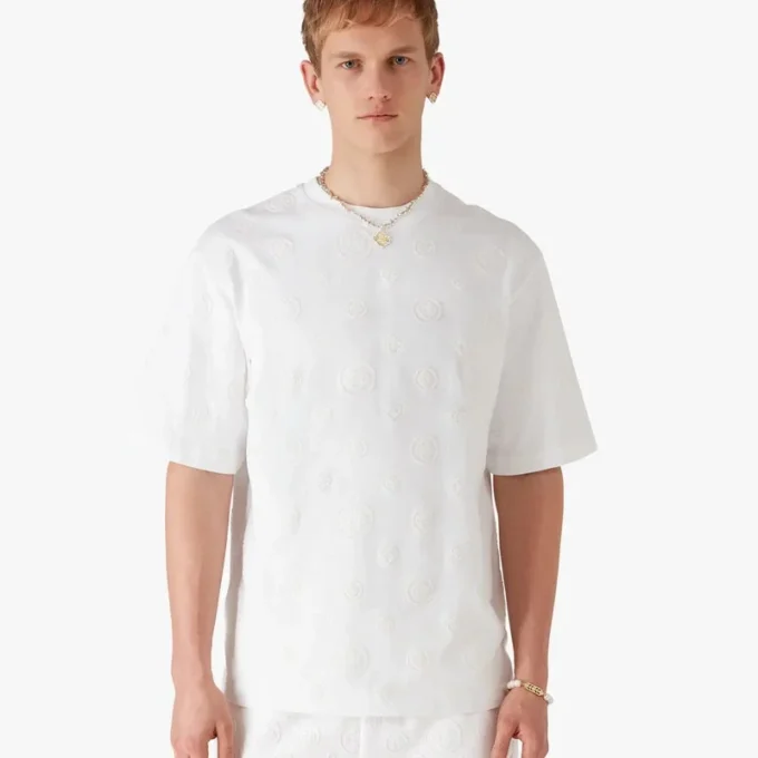 T-shirt de manga curta oversized com monograma em aplique T-shirt de manga curta oversized com monograma em aplique
