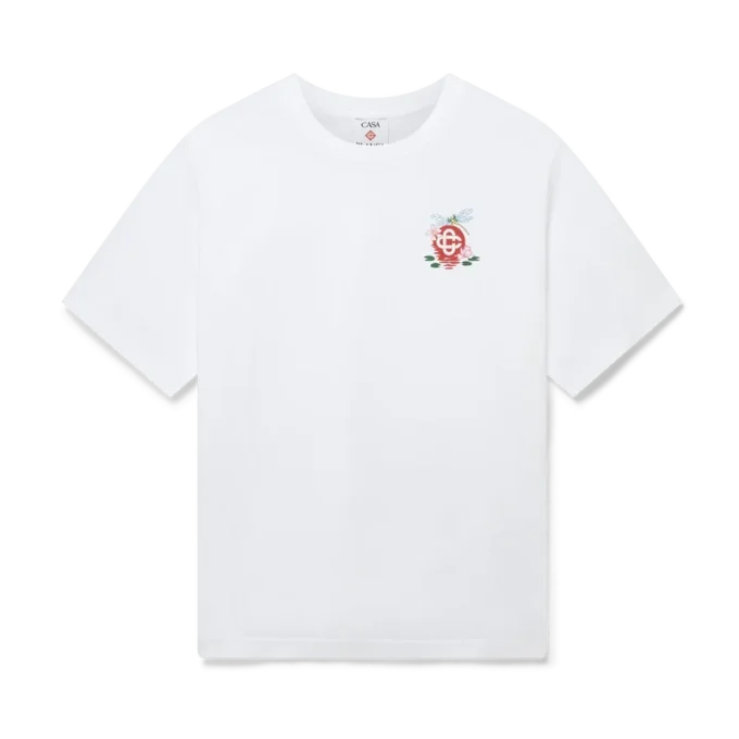 T-shirt de manga curta oversized com padrão floral de libélulas