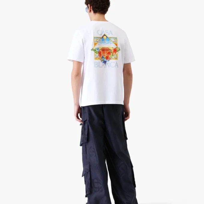 T-shirt de manga curta White Flower Court Icon