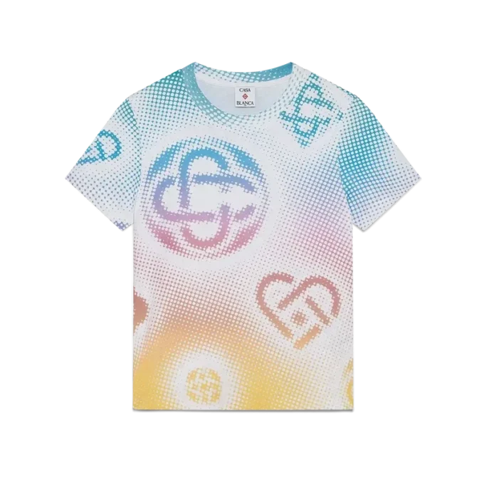 T-shirt justa de manga curta com logótipo Halftone