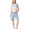 T-shirt justa de manga curta com logótipo Halftone
