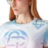 T-shirt justa de manga curta com logótipo Halftone