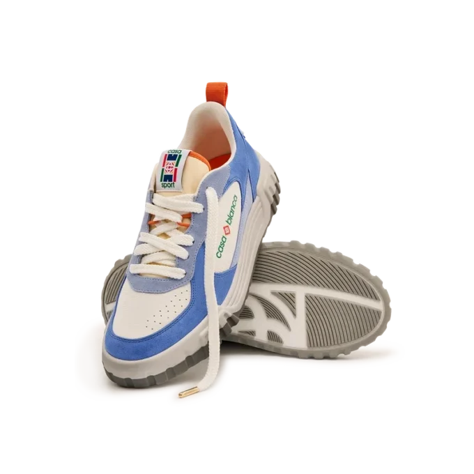 Ténis Court Branco e Azul para Mulher