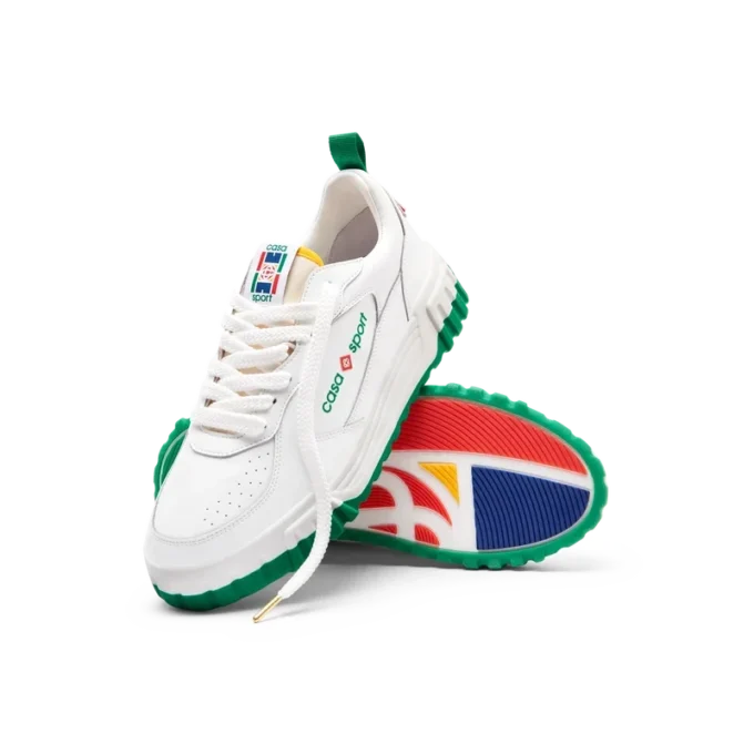 Ténis Court Branco e Verde para Mulher