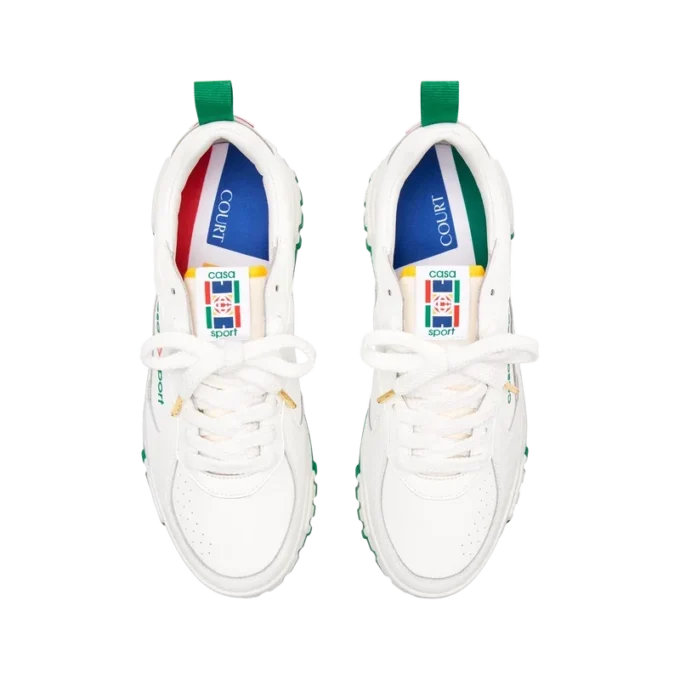 Ténis Court Branco e Verde para Mulher