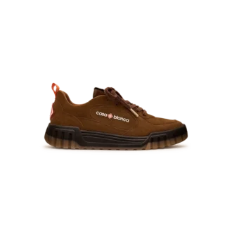 Ténis Court em camurça castanha para mulher