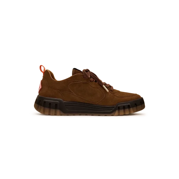 Ténis de ténis de camurça castanha para homem