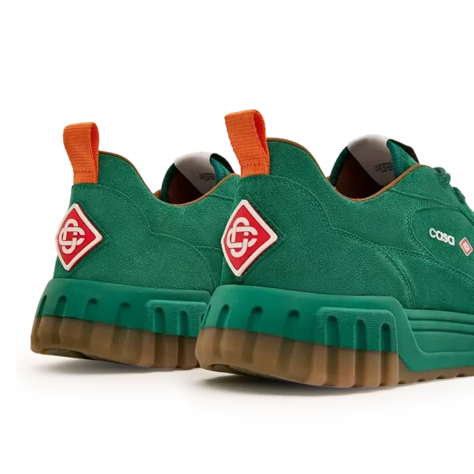 Ténis de ténis de camurça verde para homem