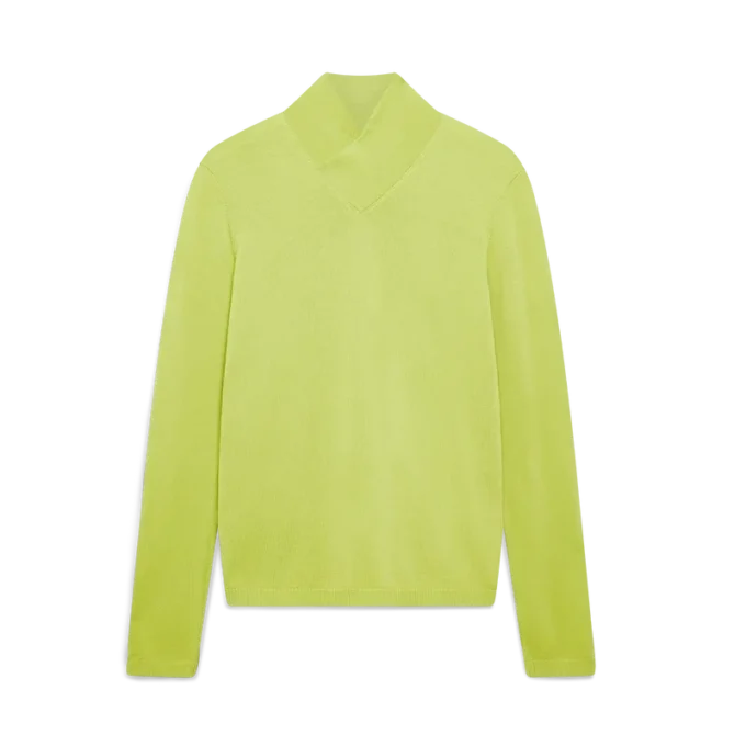 Top com gola alta em lã merino