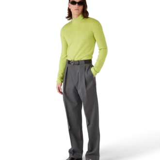 Top com gola alta em lã merino