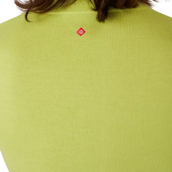 Top com gola alta em lã merino