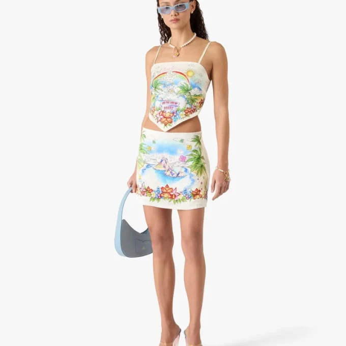 Top com lenço de cetim de seda Better Days