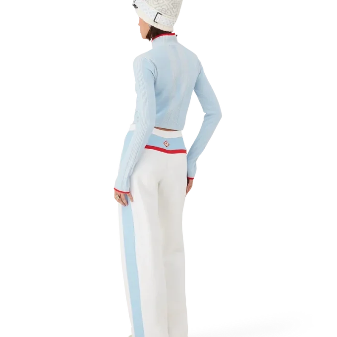 Top curto de camada base em lã merino para esqui