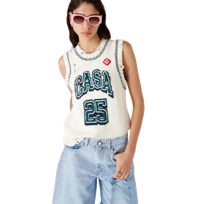 Top de basebol Intarsia