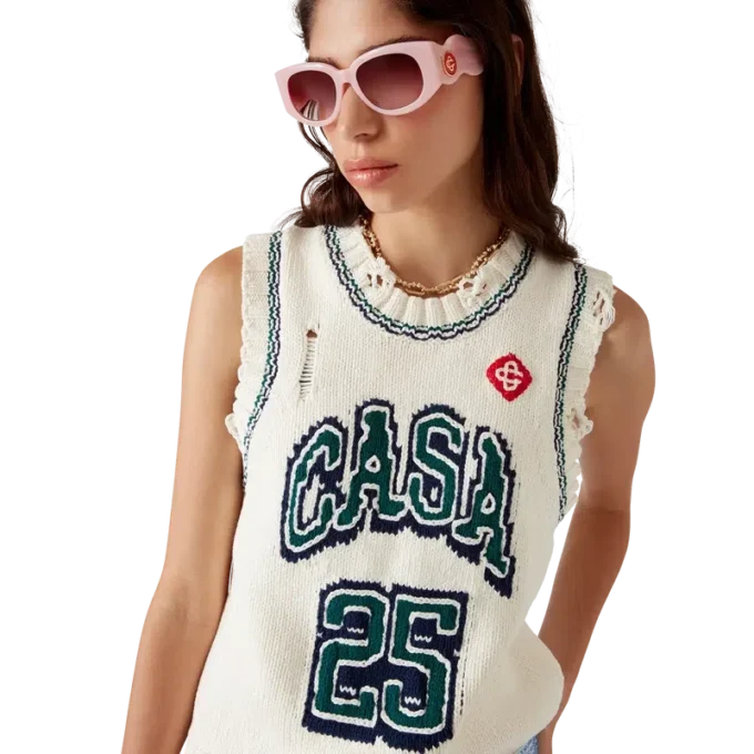 Top de basebol Intarsia