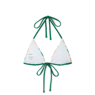 Top de biquíni com cordões às riscas