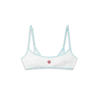 Top de biquíni com monograma em jacquard