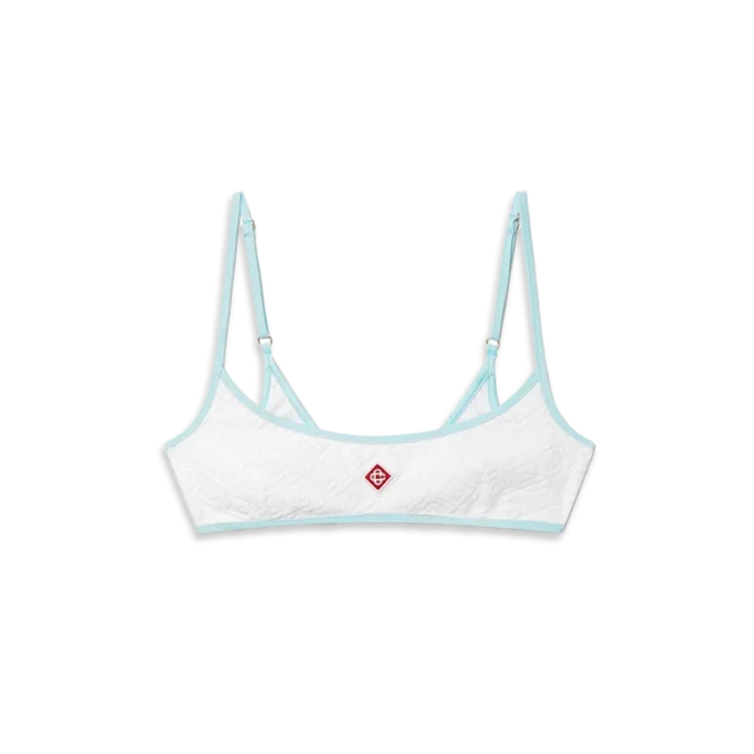 Top de biquíni com monograma em jacquard Top de biquíni com monograma em jacquard