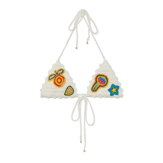 Top de biquíni em croché com motivos Top de biquíni em croché com motivos