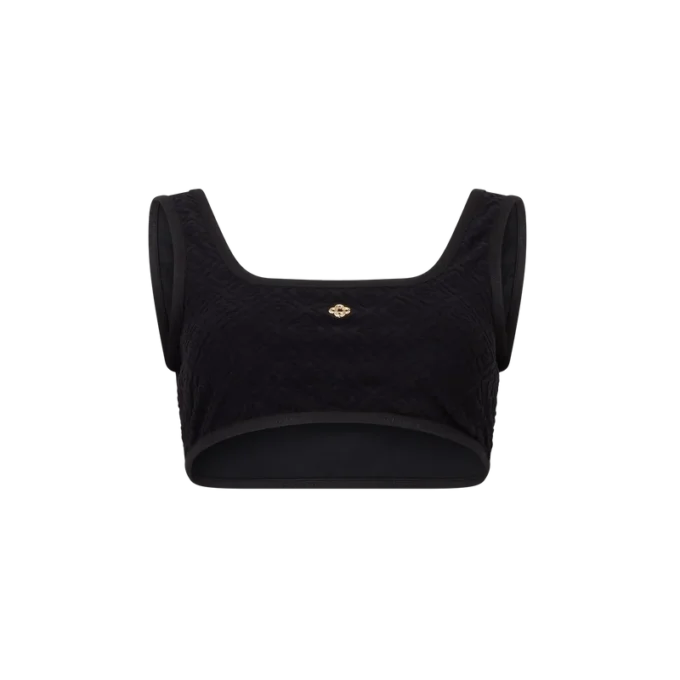 Top de biquíni em jacquard Monogram