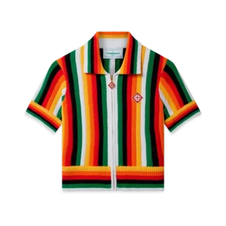 Top de felpo às riscas