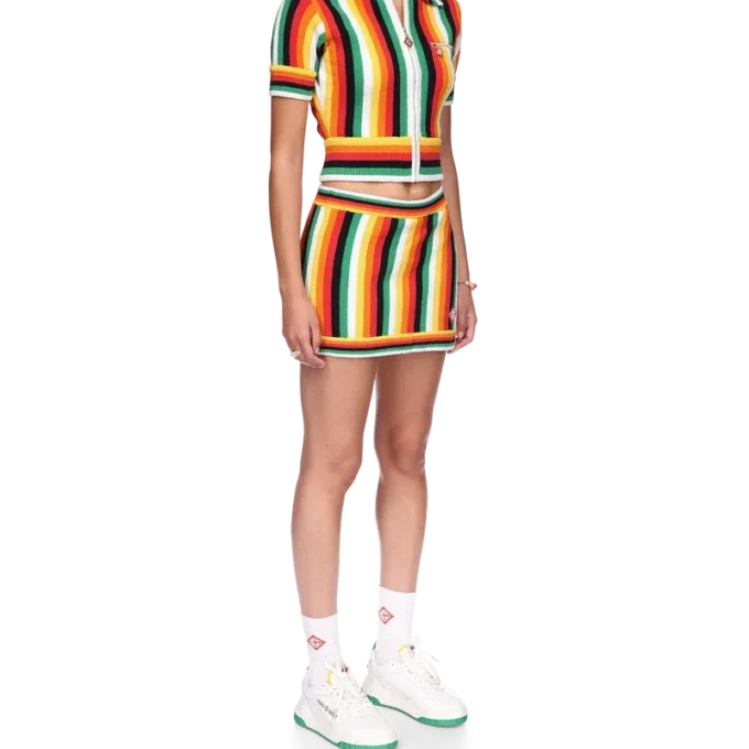 Top de felpo às riscas