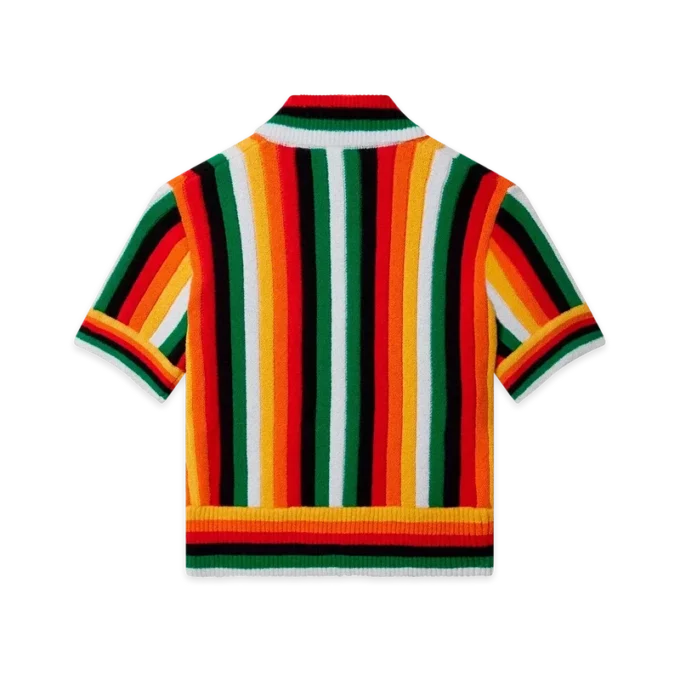 Top de felpo às riscas