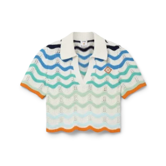 Top em croché com efeito ondulado degradê