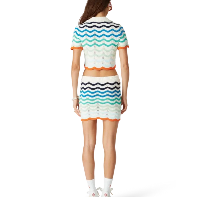 Top em croché com efeito ondulado degradê