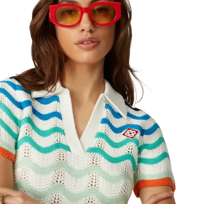 Top em croché com efeito ondulado degradê