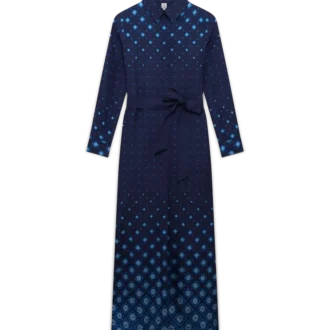 Vestido camisa de seda com gradiente