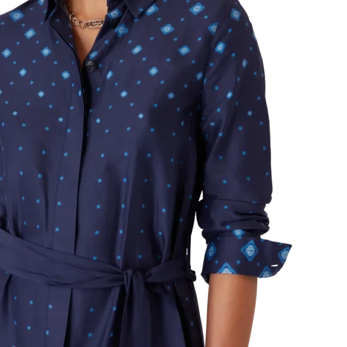 Vestido camisa de seda com gradiente Vestido camisa de seda com gradiente