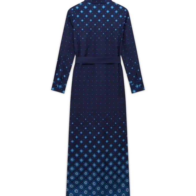 Vestido camisa de seda com gradiente Vestido camisa de seda com gradiente