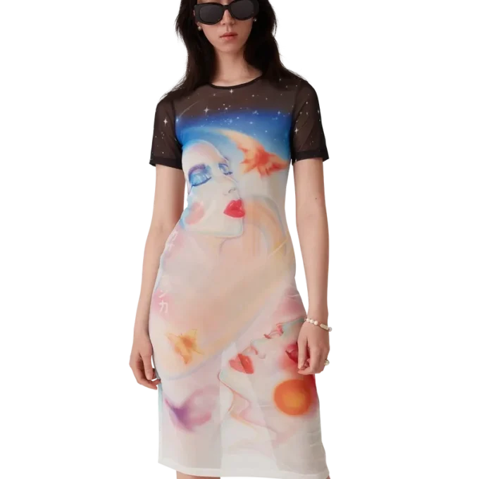 Vestido de calções em malha Galactic Connection Vestido de calções em malha Galactic Connection