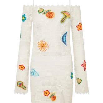 Vestido de croché com motivos