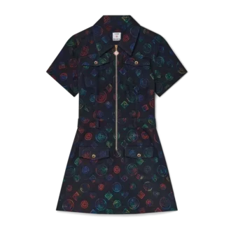 Vestido de ganga com monograma